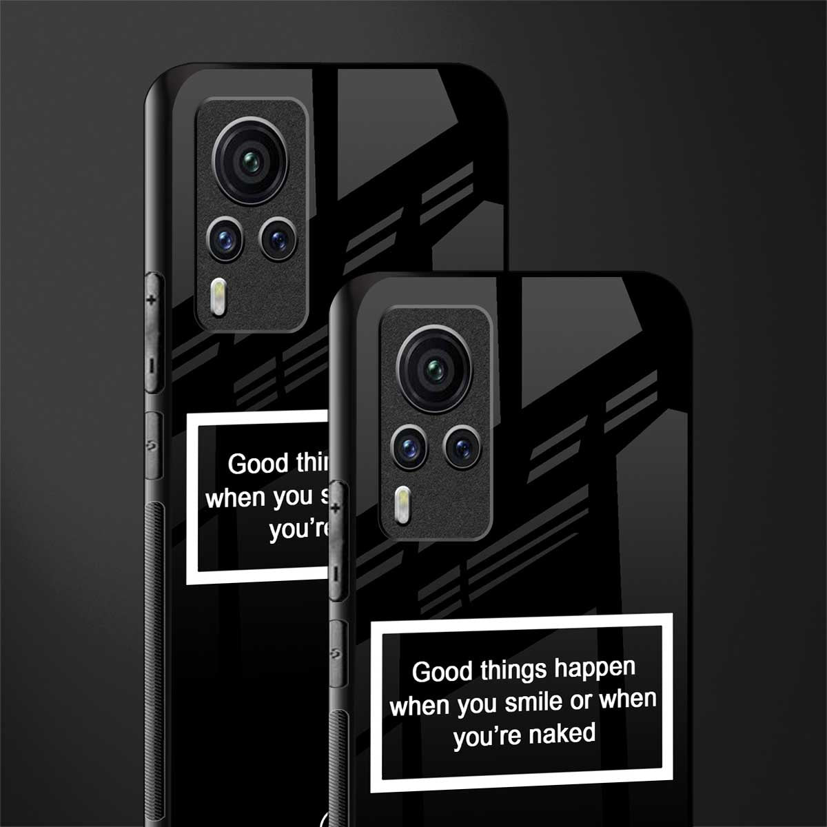 smile or naked black glass case for vivo x60 pro image-2