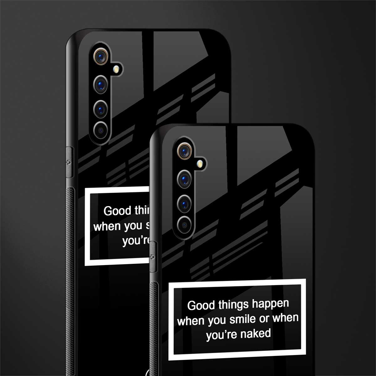 smile or naked black glass case for realme x50 pro image-2