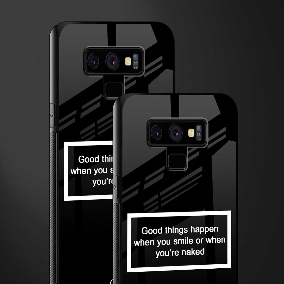 smile or naked black glass case for samsung galaxy note 9 image-2