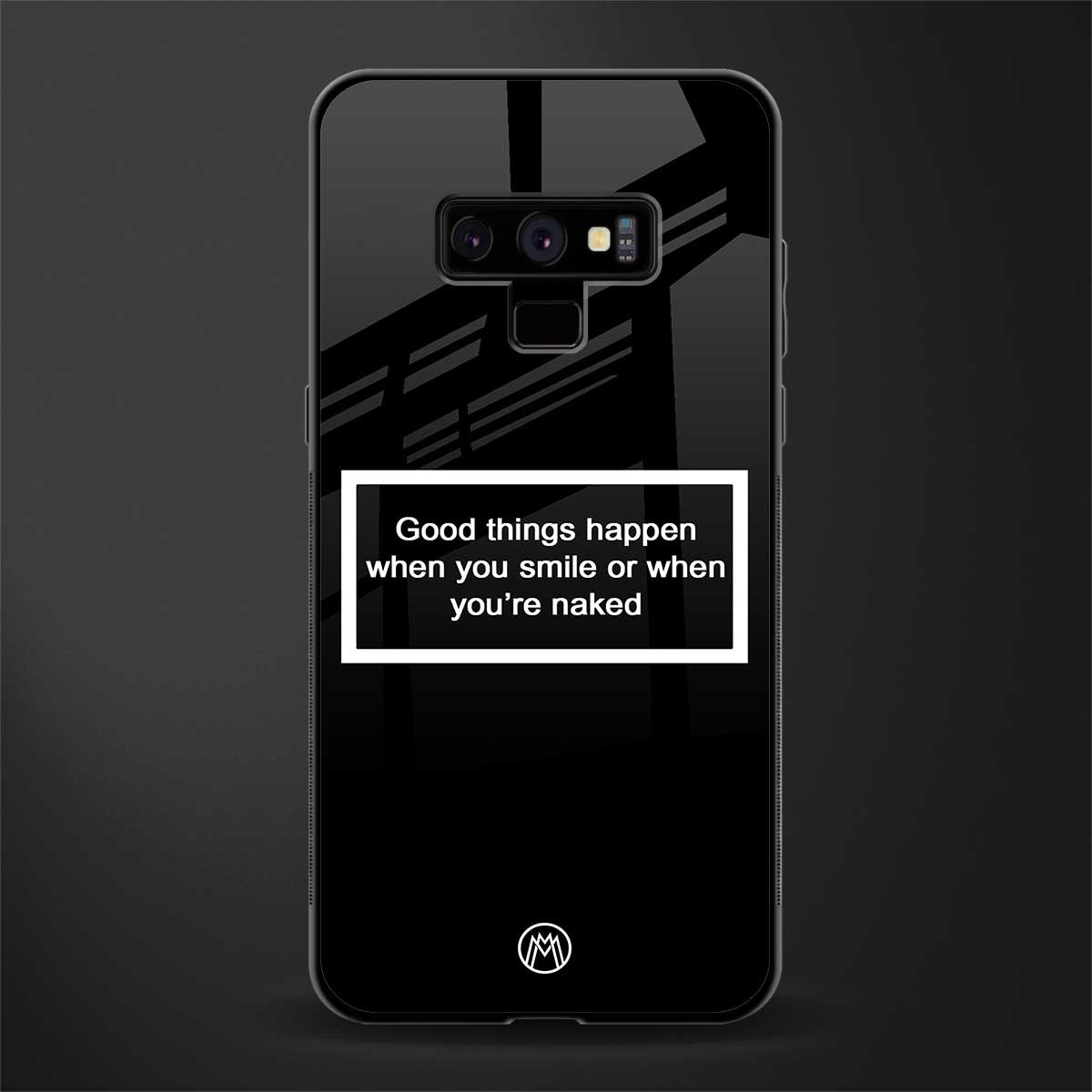 smile or naked black glass case for samsung galaxy note 9 image