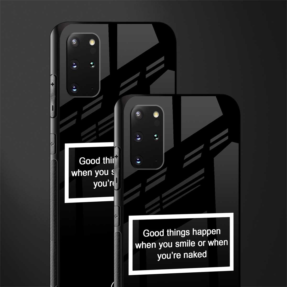 smile or naked black glass case for samsung galaxy s20 plus image-2