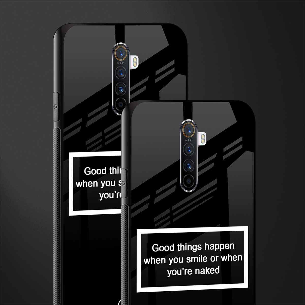 smile or naked black glass case for realme x2 pro image-2