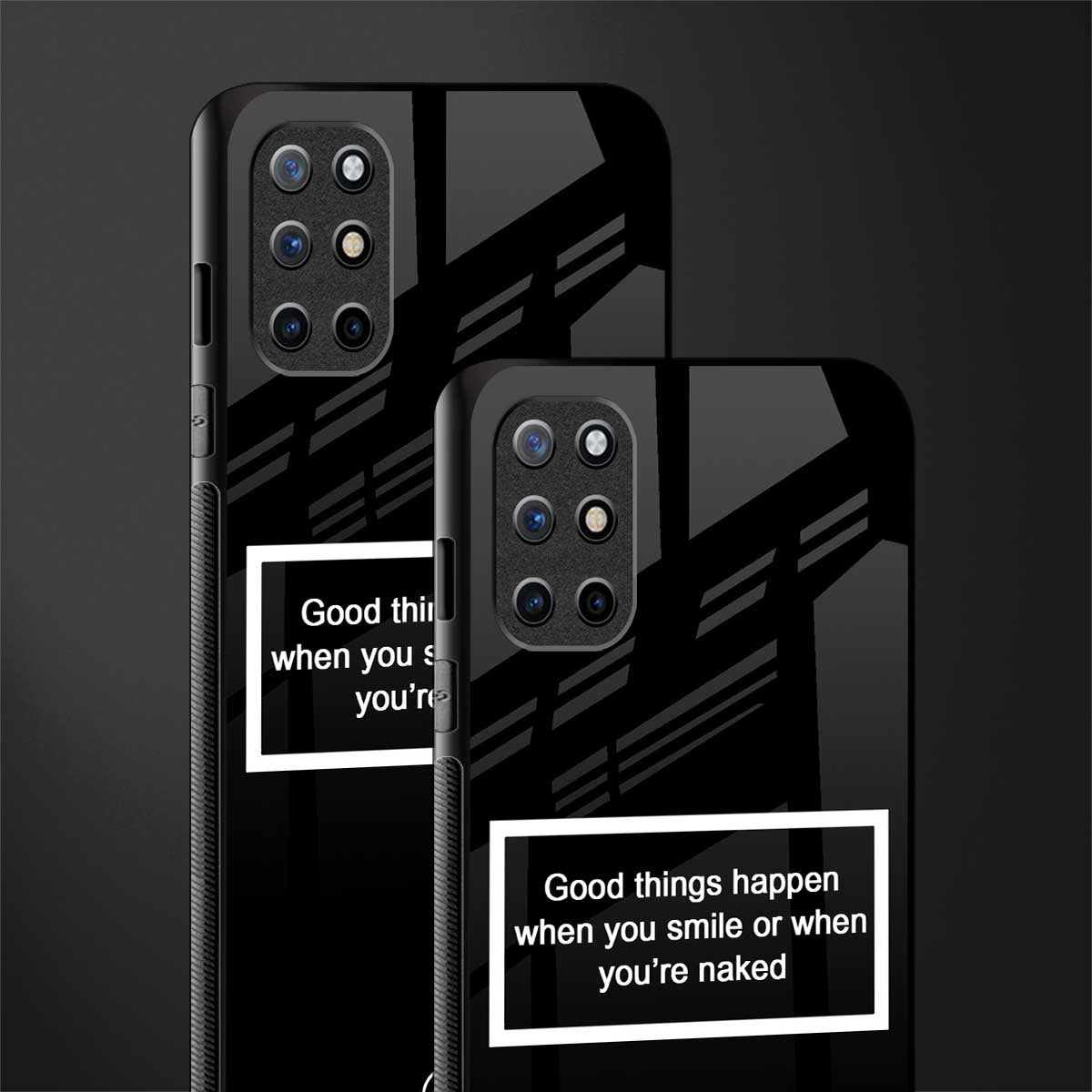 smile or naked black glass case for oneplus 8t image-2