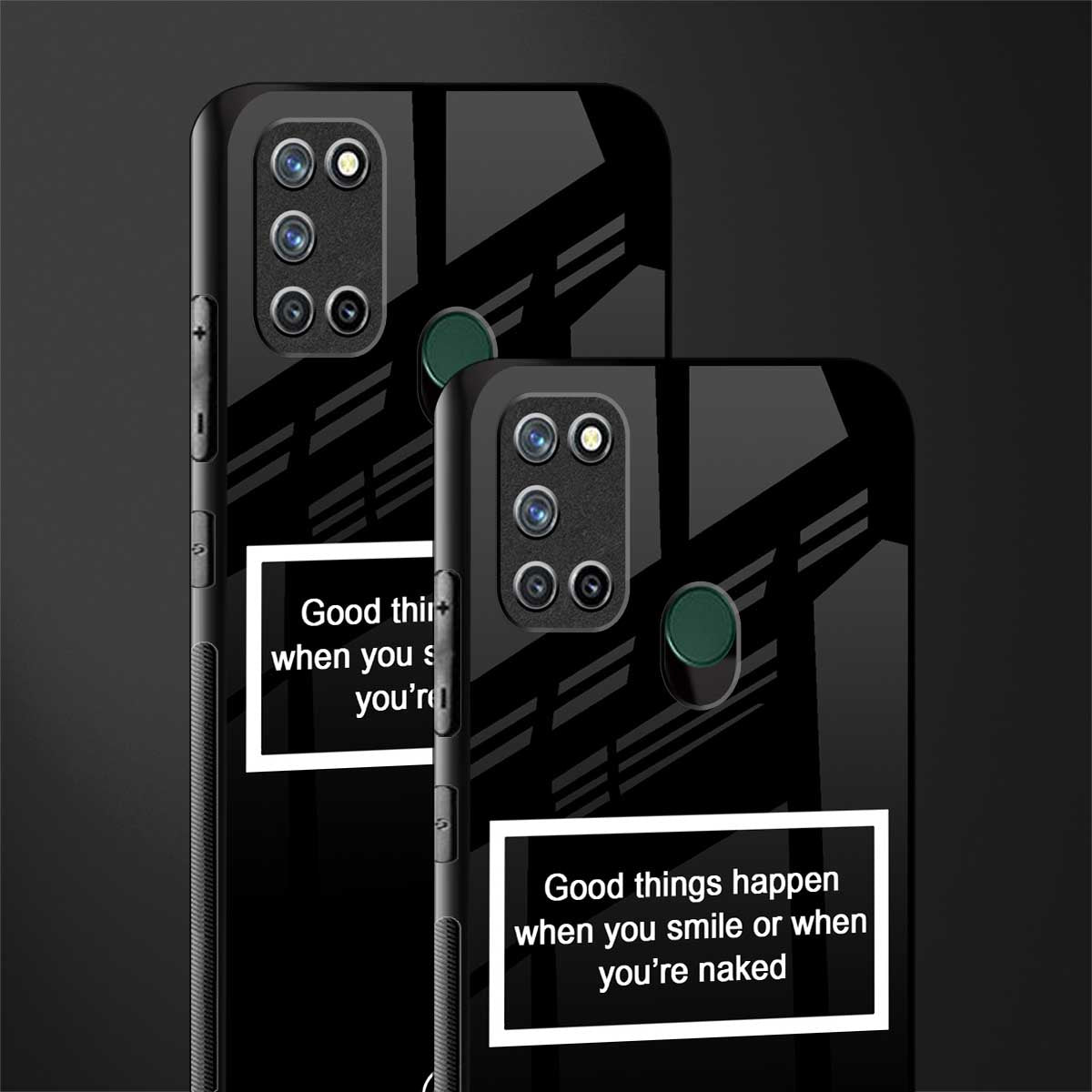 smile or naked black glass case for realme 7i image-2