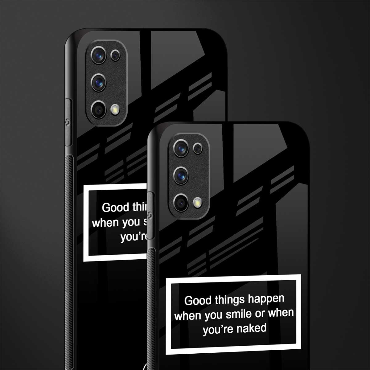 smile or naked black glass case for realme 7 pro image-2