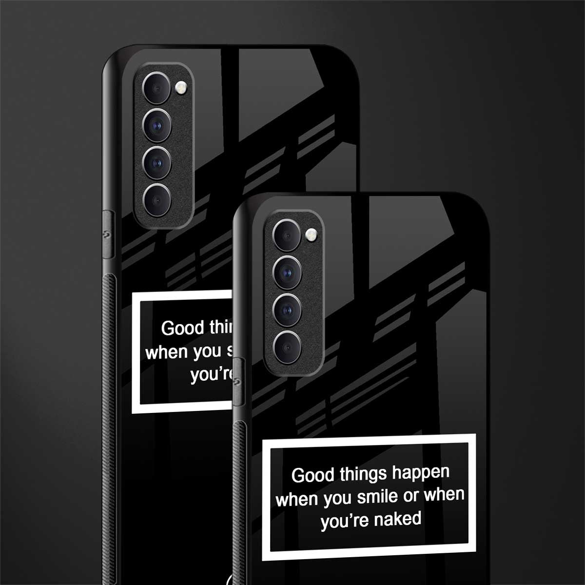 smile or naked black glass case for oppo reno 4 pro image-2
