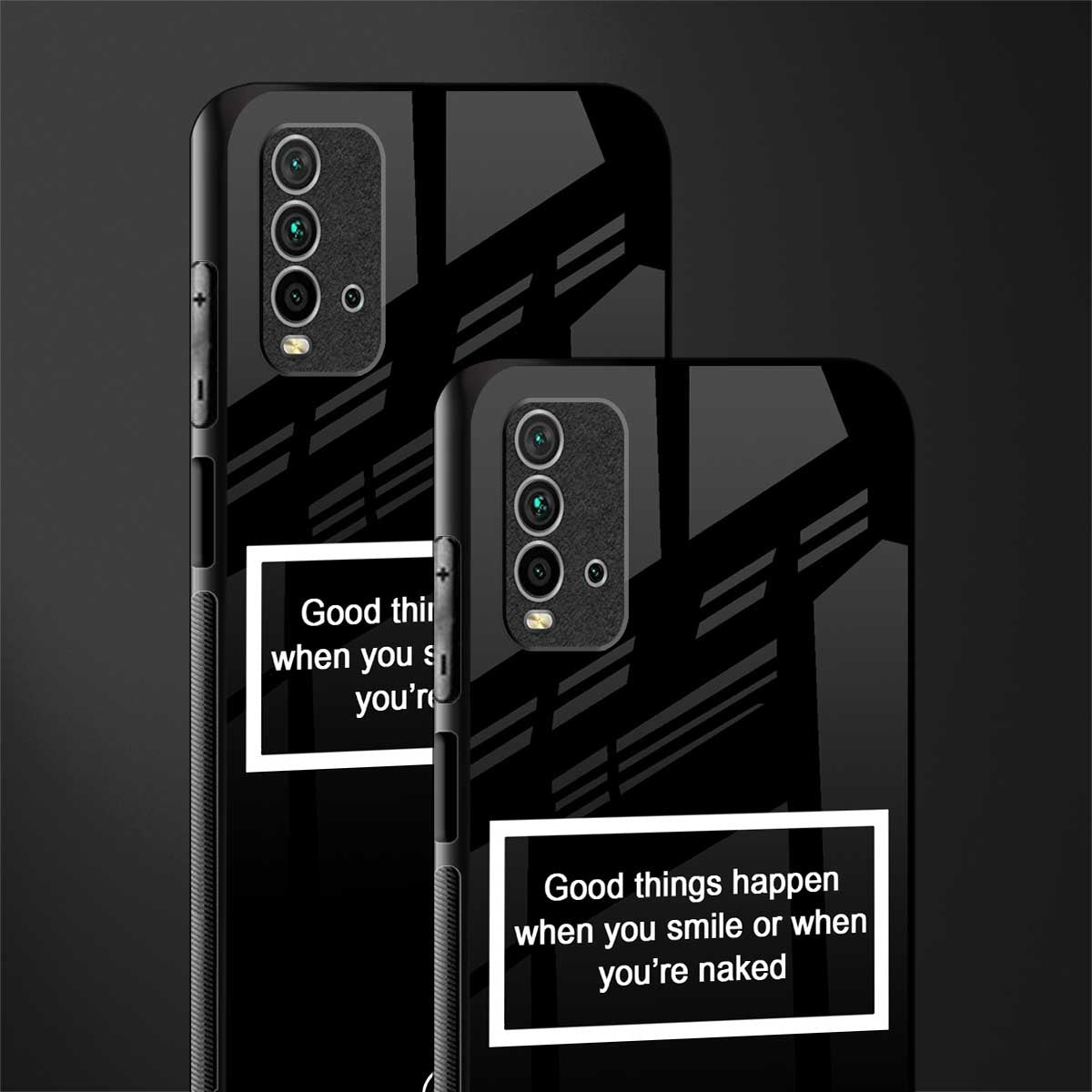 smile or naked black glass case for redmi 9 power image-2