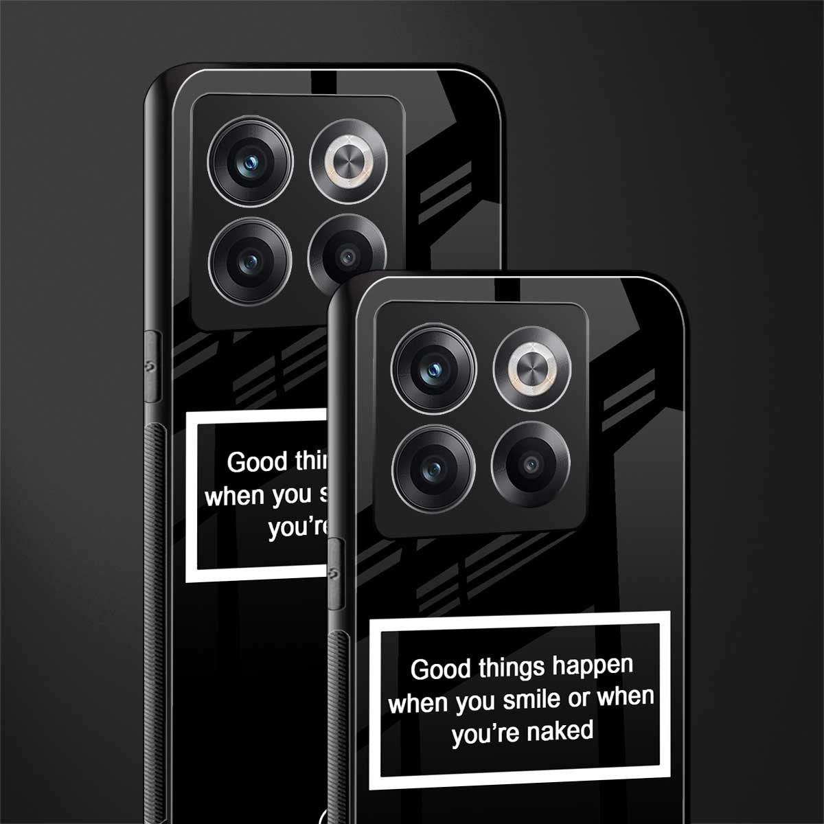 smile or naked black back phone cover | glass case for oneplus 10t