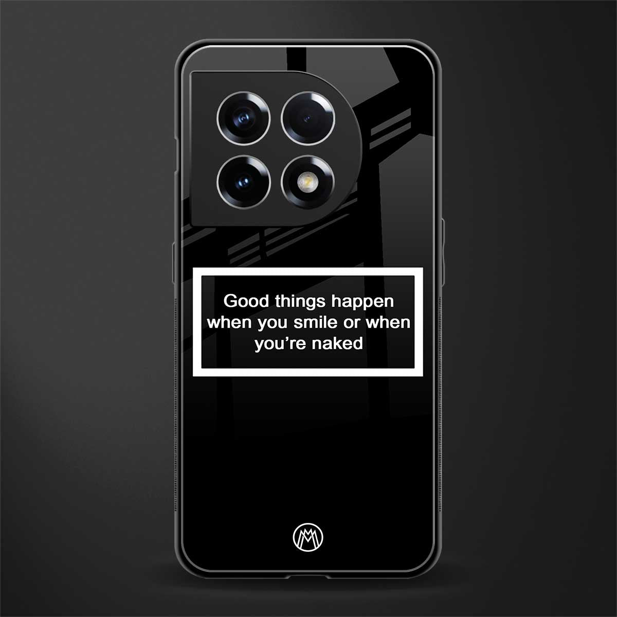 smile or naked black back phone cover | glass case for oneplus 11