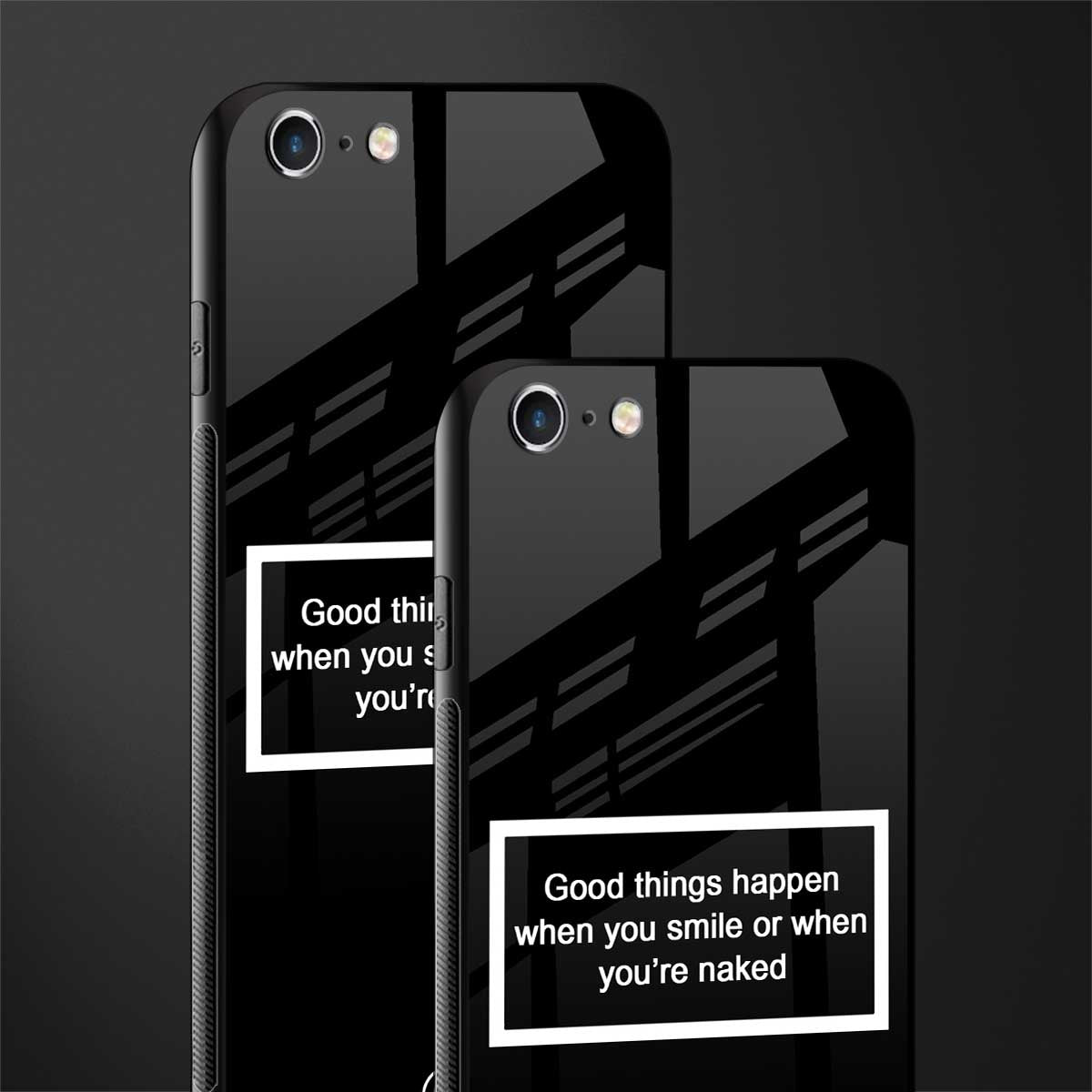 smile or naked black glass case for iphone 6s plus image-2