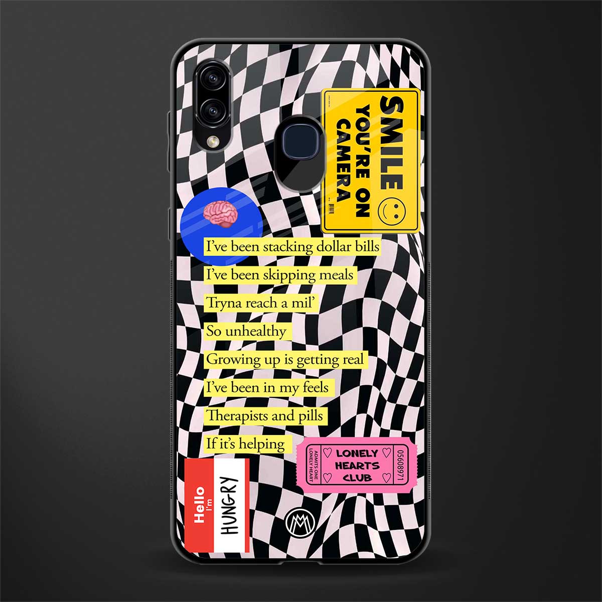 smile you're on camera glass case for samsung galaxy a20 image