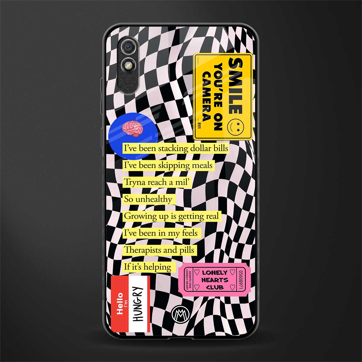 smile you're on camera glass case for redmi 9i image