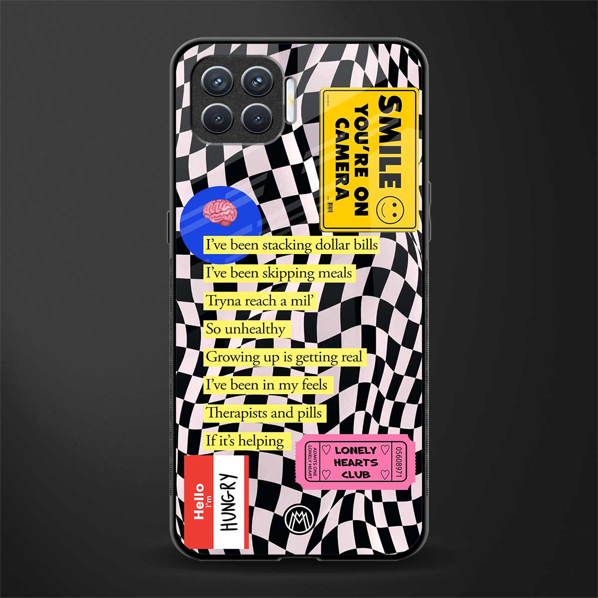 smile you're on camera glass case for oppo f17 pro image