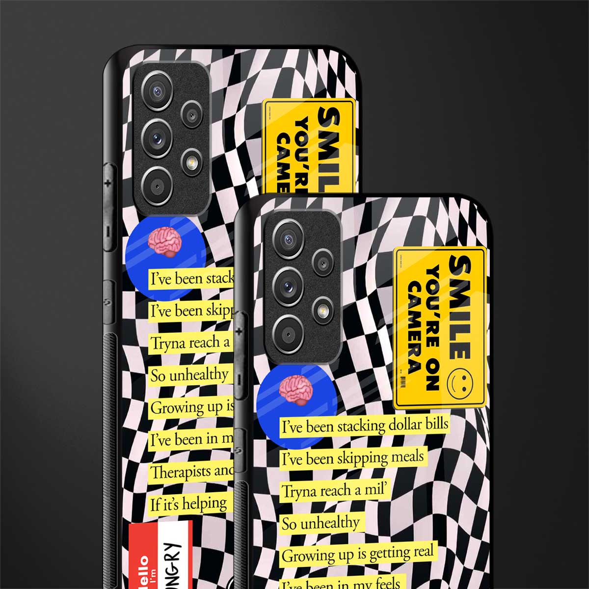 smile you're on camera glass case for samsung galaxy a72 image-2