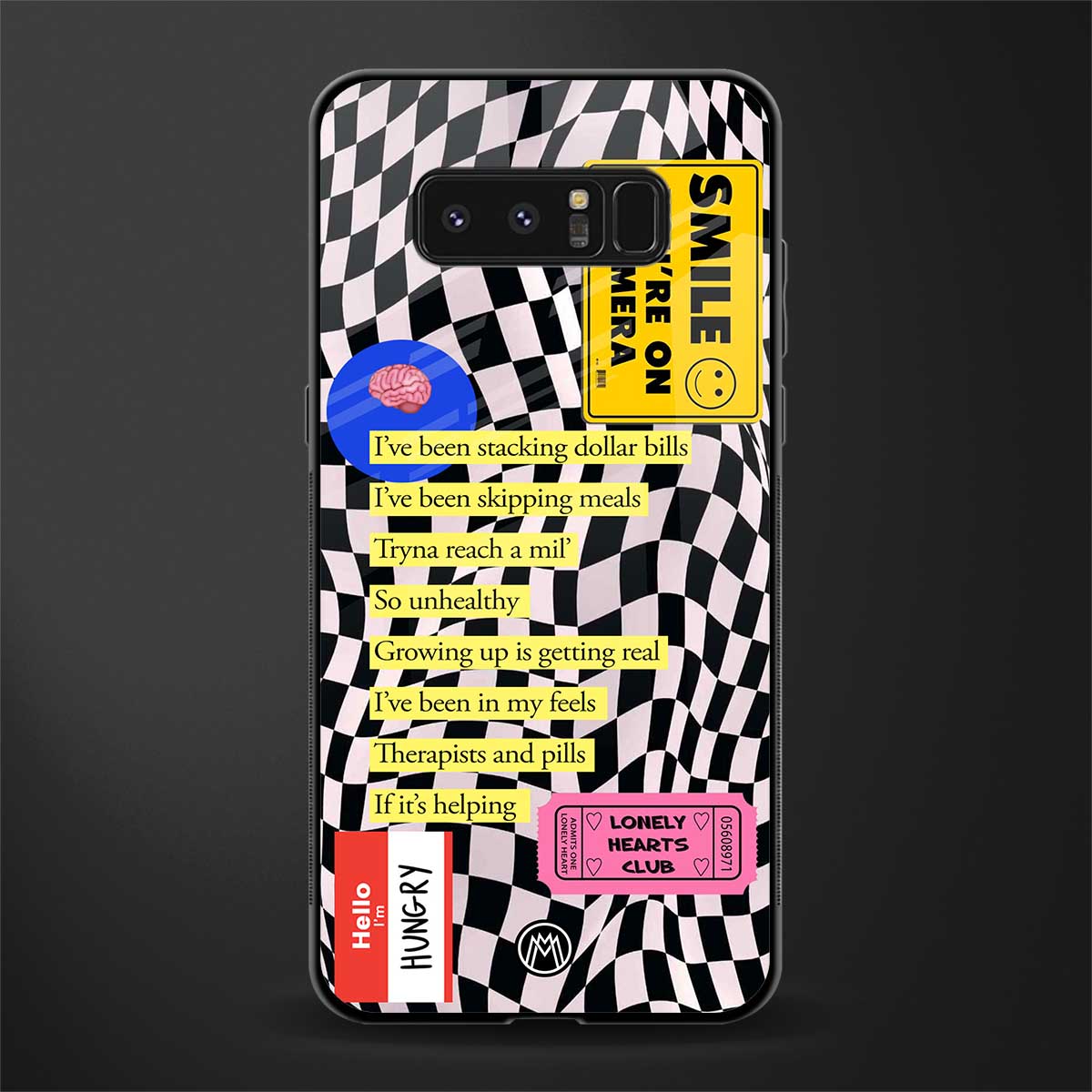 smile you're on camera glass case for samsung galaxy note 8 image
