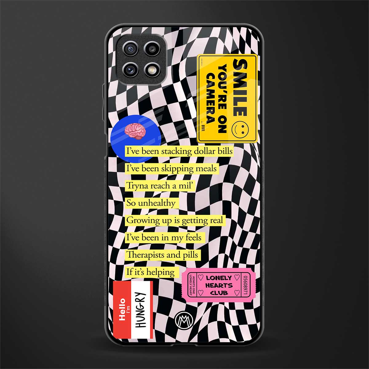 smile you're on camera glass case for samsung galaxy a22 5g image