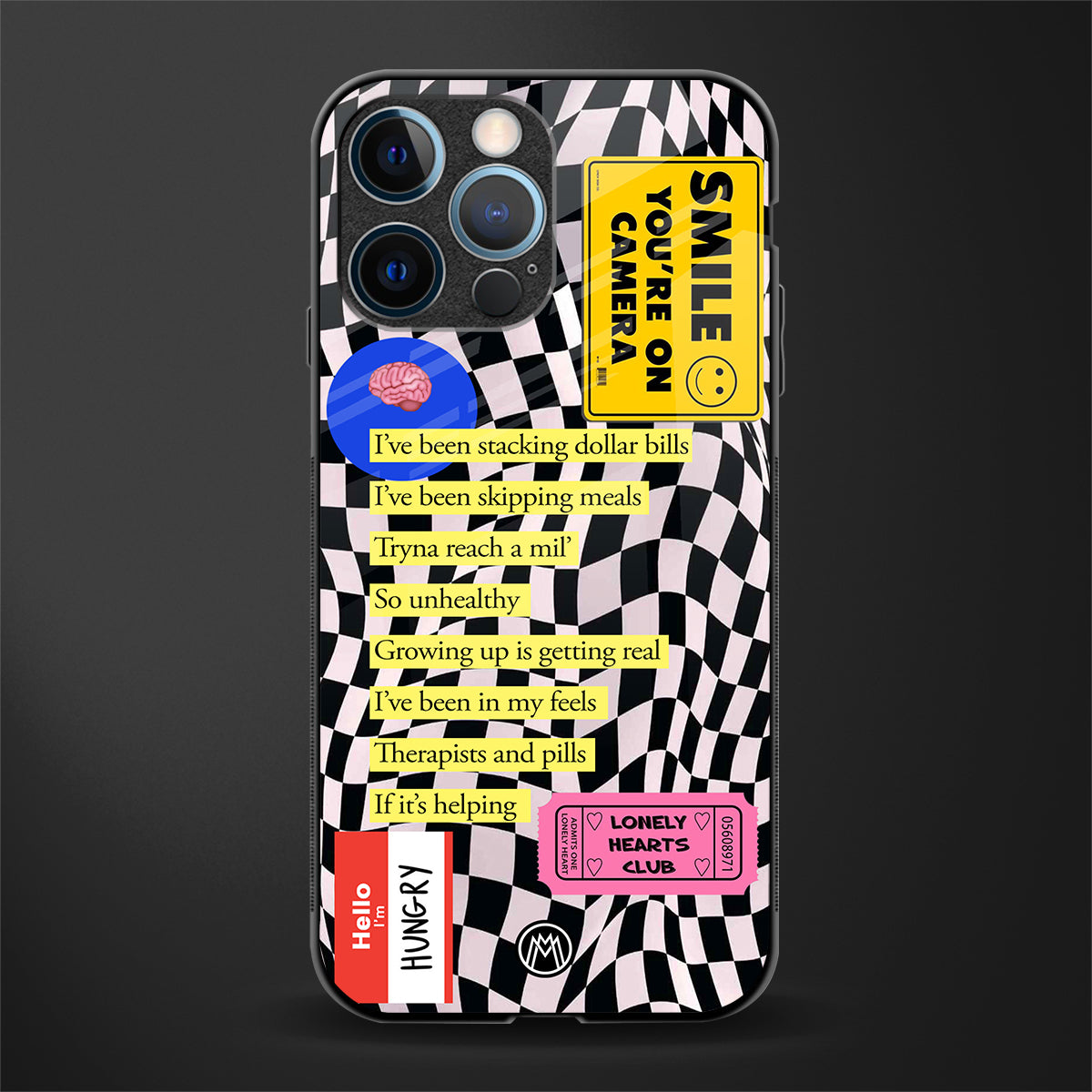 smile you're on camera glass case for iphone 12 pro image