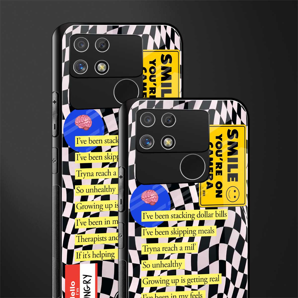 smile you're on camera back phone cover | glass case for realme narzo 50a