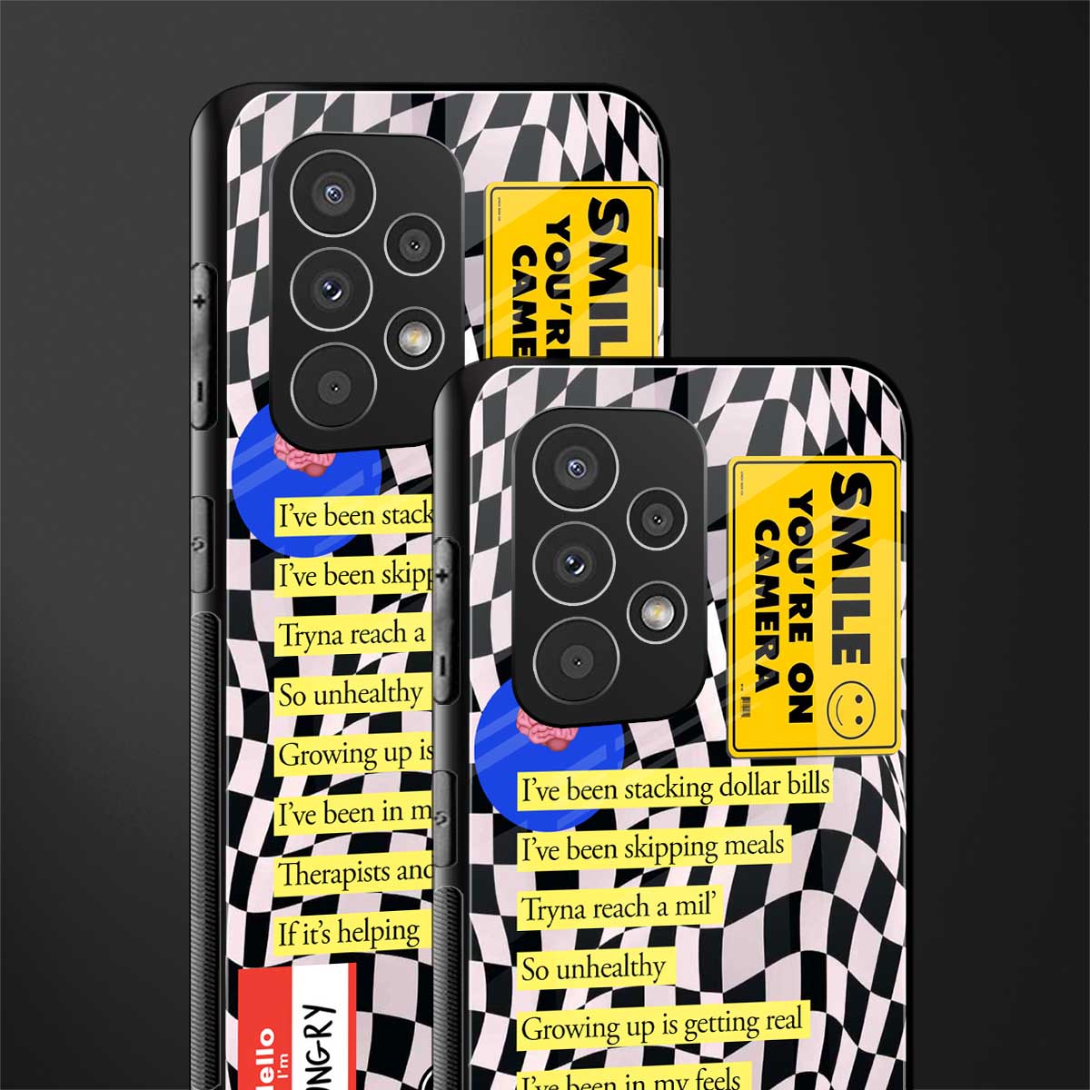 smile you're on camera back phone cover | glass case for samsung galaxy a23