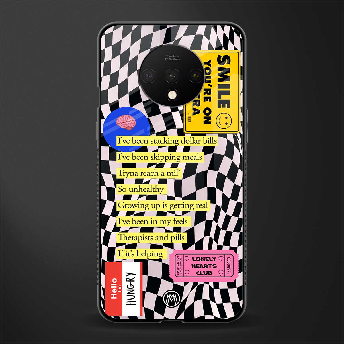 smile you're on camera glass case for oneplus 7t image
