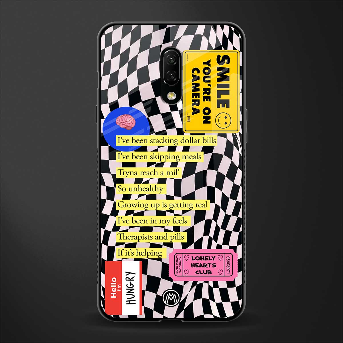 smile you're on camera glass case for oneplus 7 image