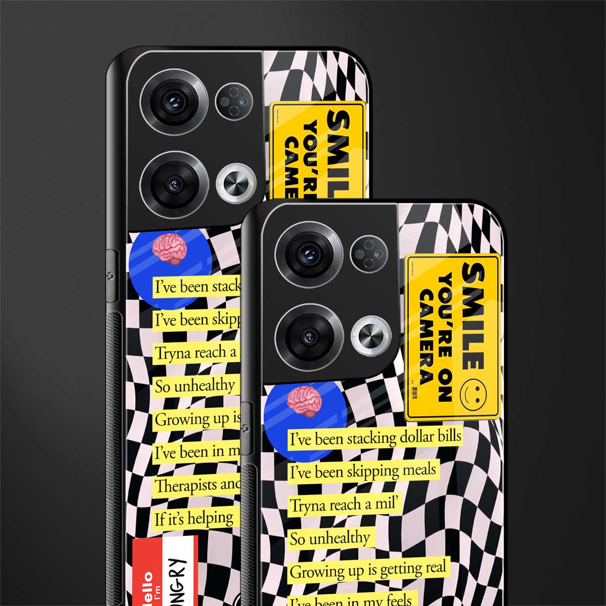 smile you're on camera back phone cover | glass case for oppo reno 8