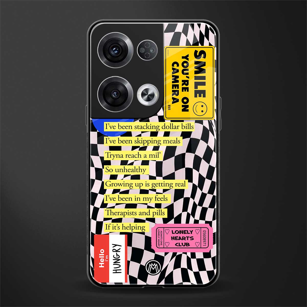 smile you're on camera back phone cover | glass case for oppo reno 8 pro