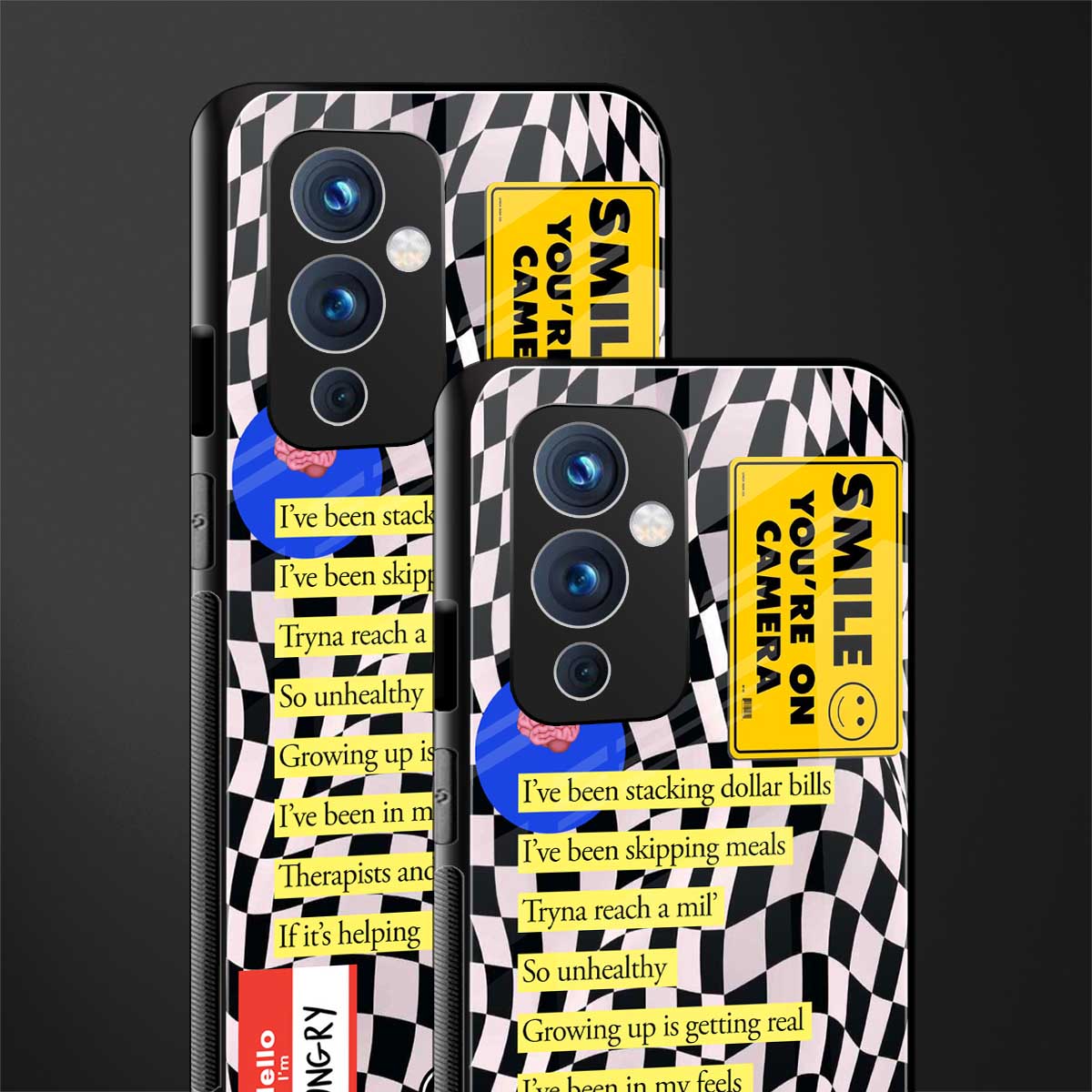smile you're on camera back phone cover | glass case for oneplus 9
