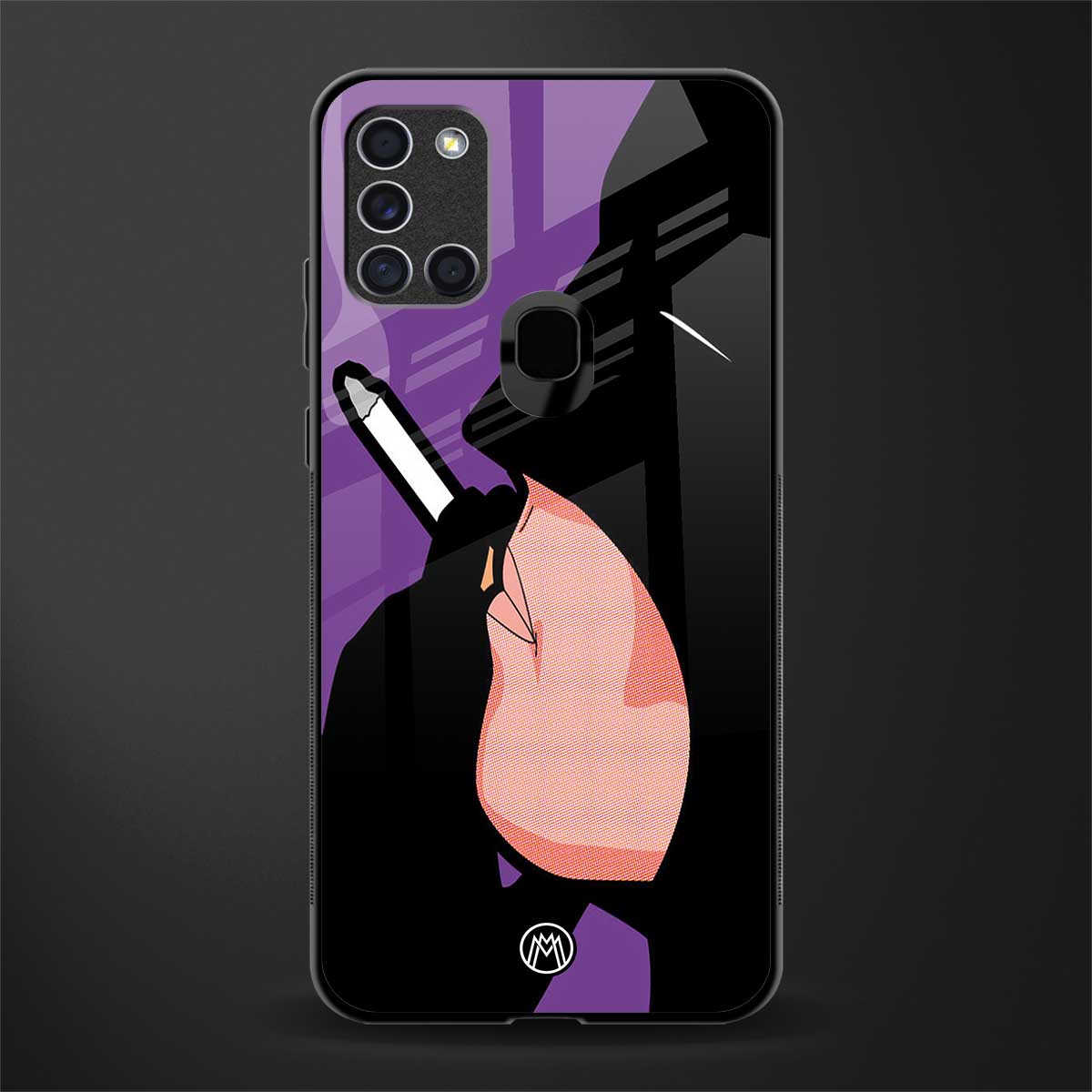smoking batman glass case for samsung galaxy a21s image
