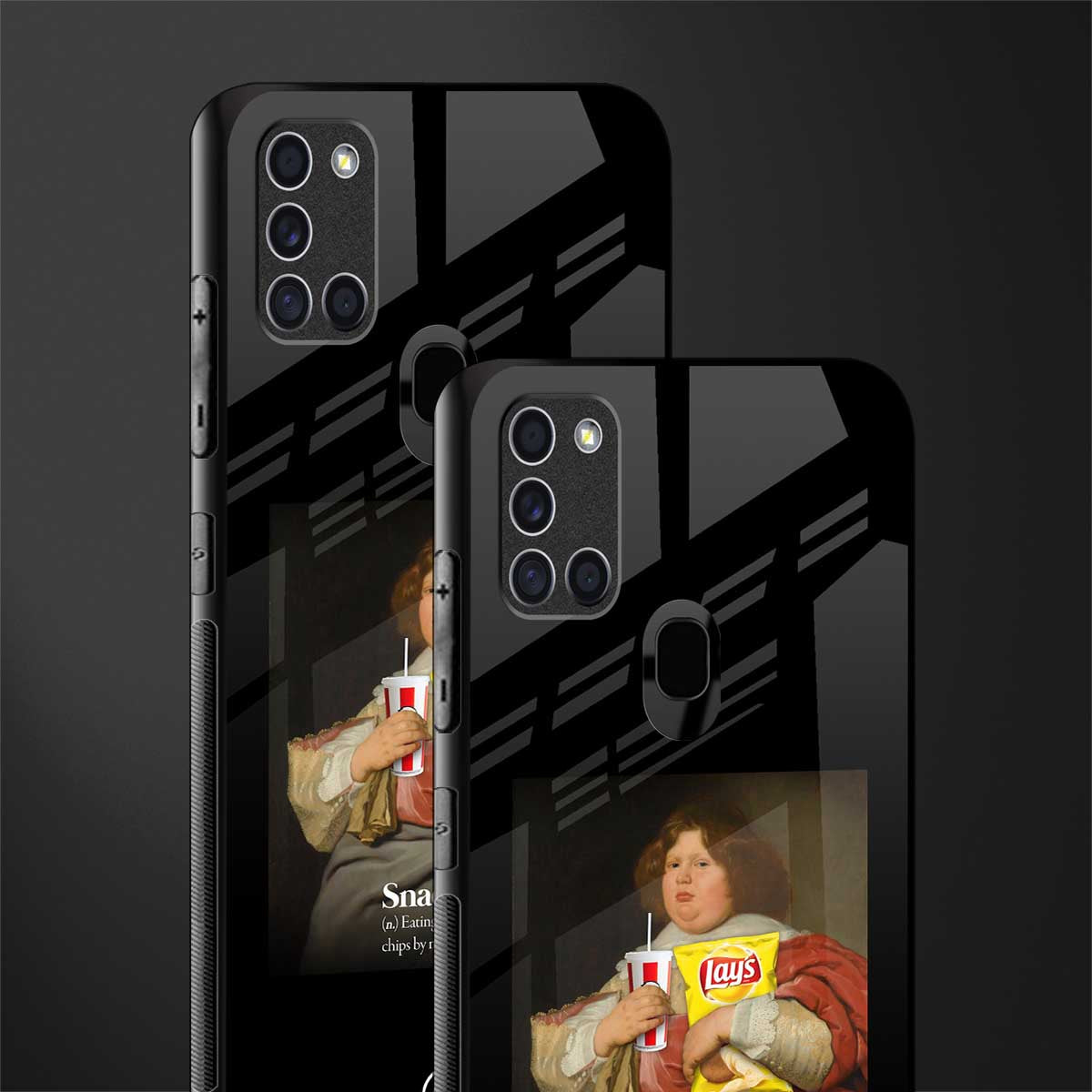 snaccident glass case for samsung galaxy a21s image-2