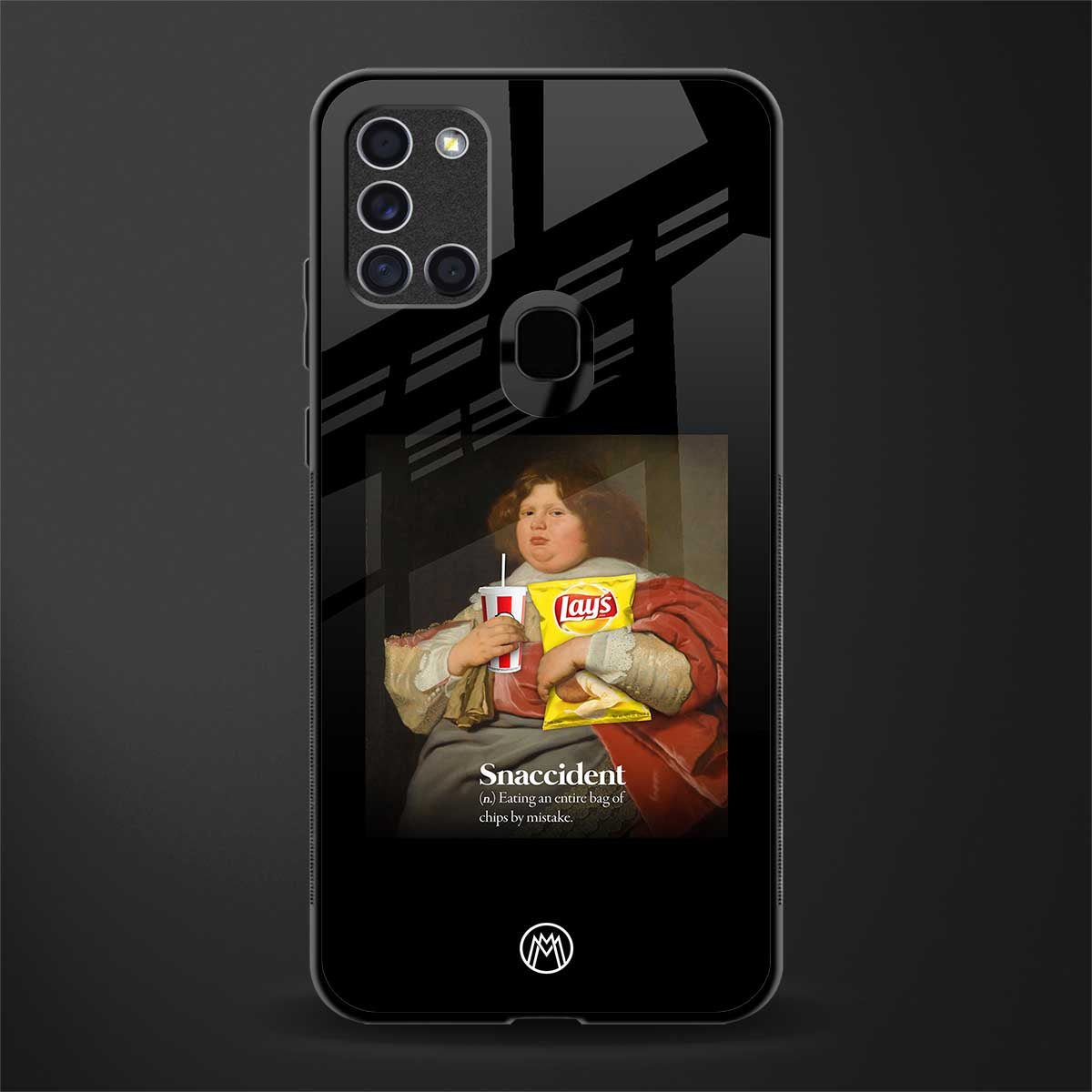 snaccident glass case for samsung galaxy a21s image