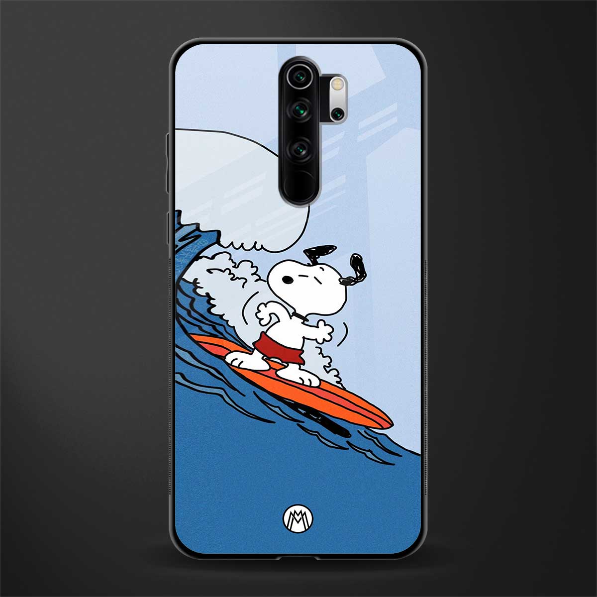 snoopy surfing glass case for redmi note 8 pro image