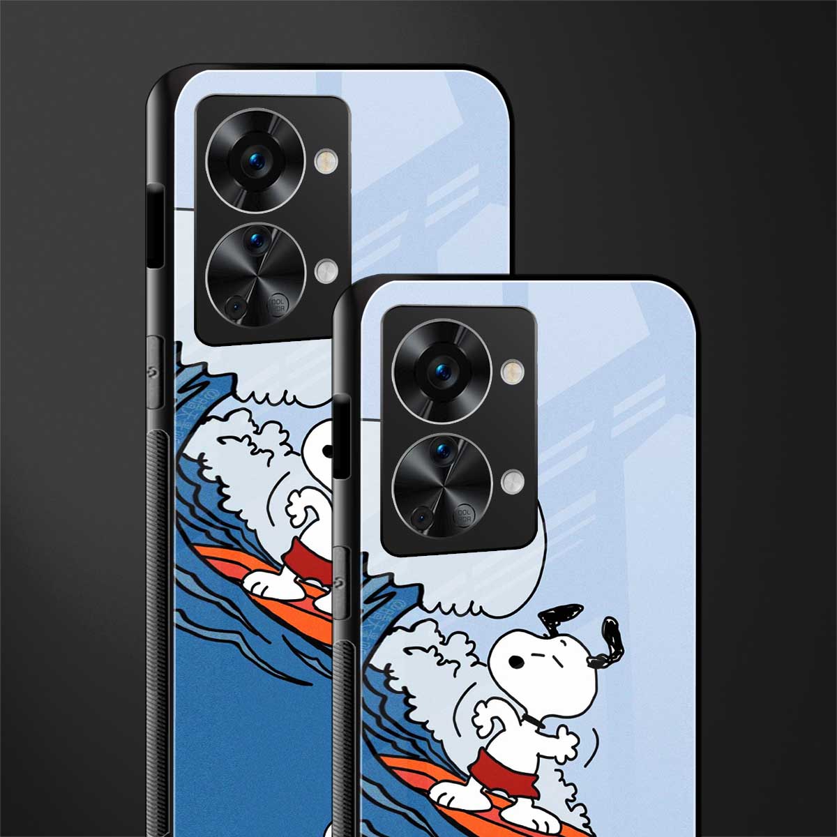snoopy surfing glass case for phone case | glass case for oneplus nord 2t 5g