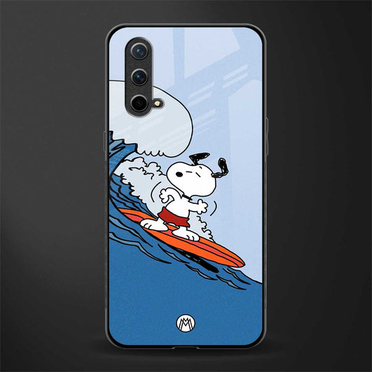 snoopy surfing glass case for oneplus nord ce 5g image
