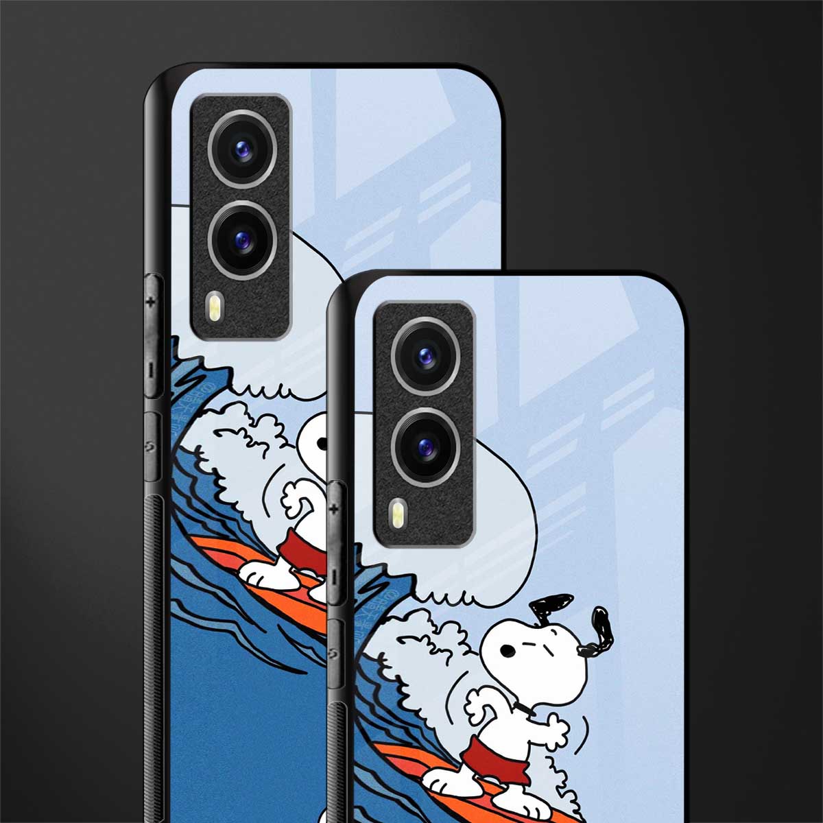 snoopy surfing glass case for vivo v21e 5g image-2