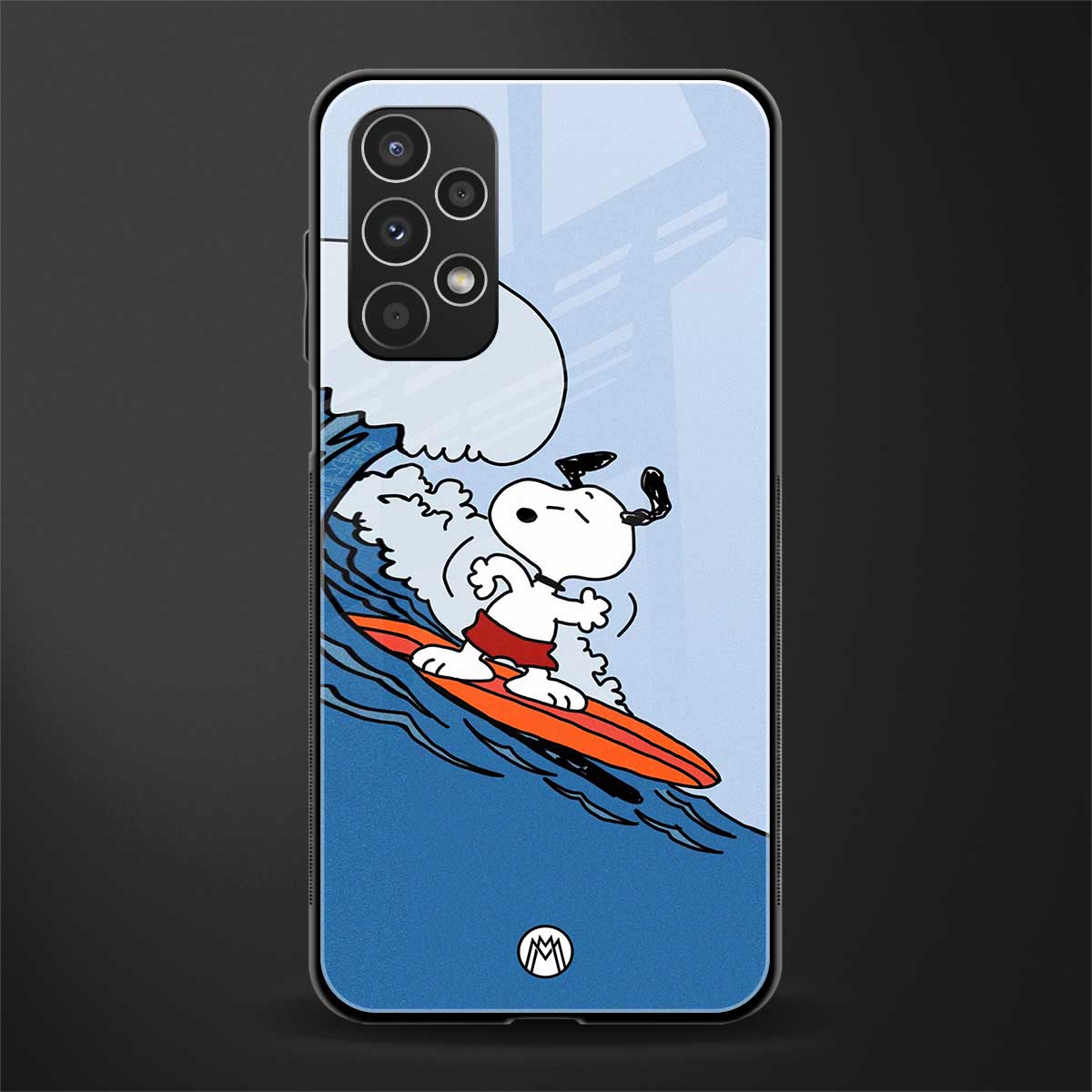 snoopy surfing back phone cover | glass case for samsung galaxy a13 4g