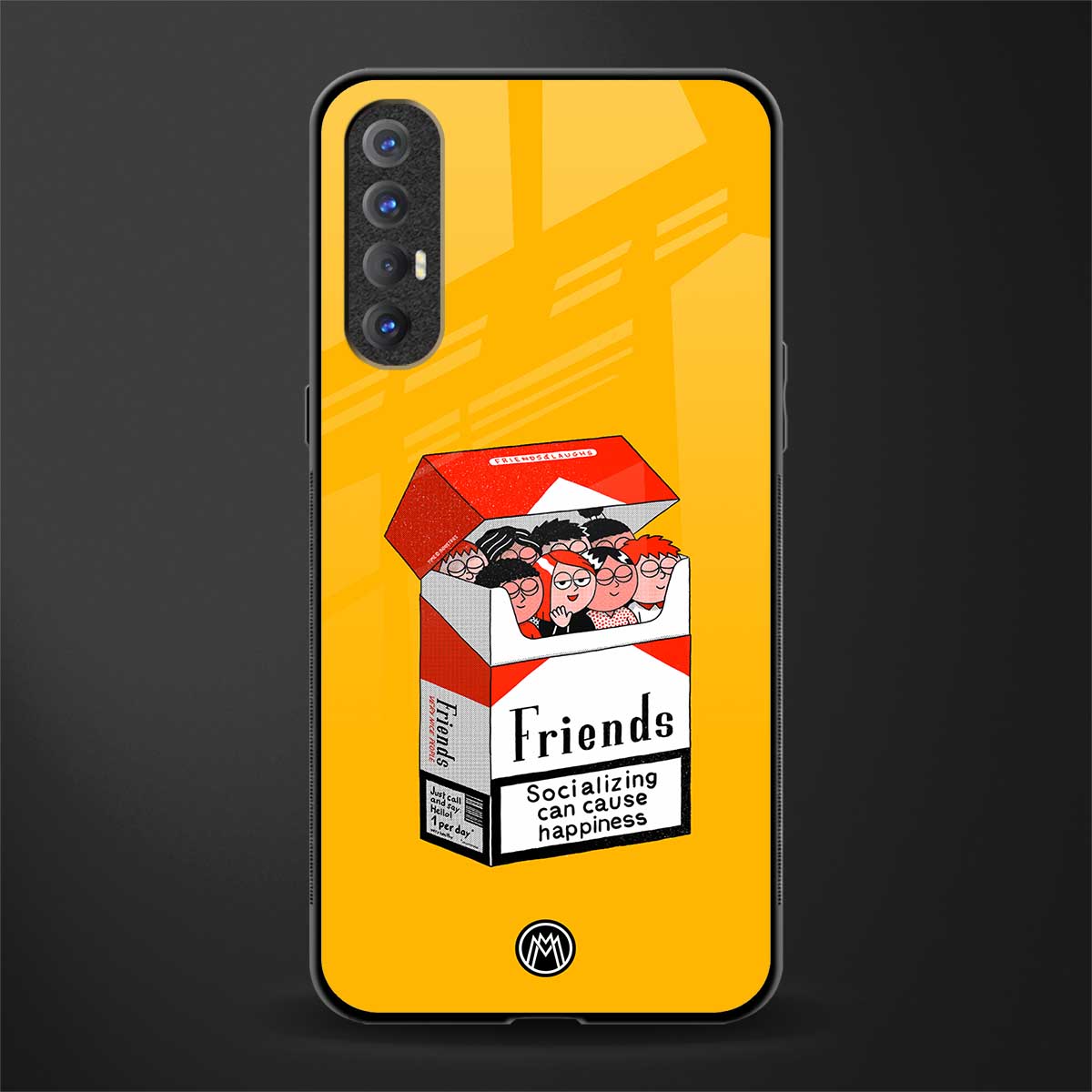 socializing can cause happiness glass case for oppo reno 3 pro image