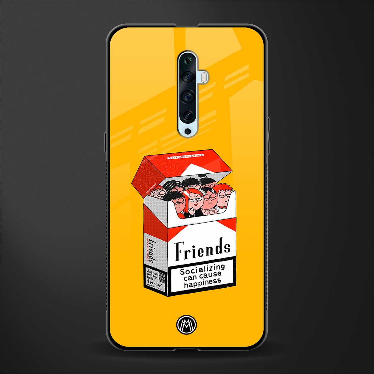 socializing can cause happiness glass case for oppo reno 2z image