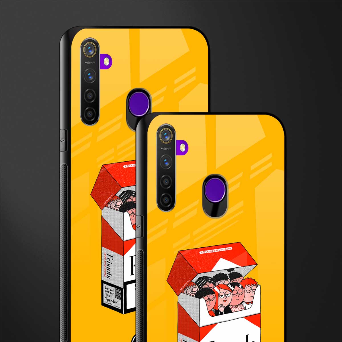 socializing can cause happiness glass case for realme 5s image-2