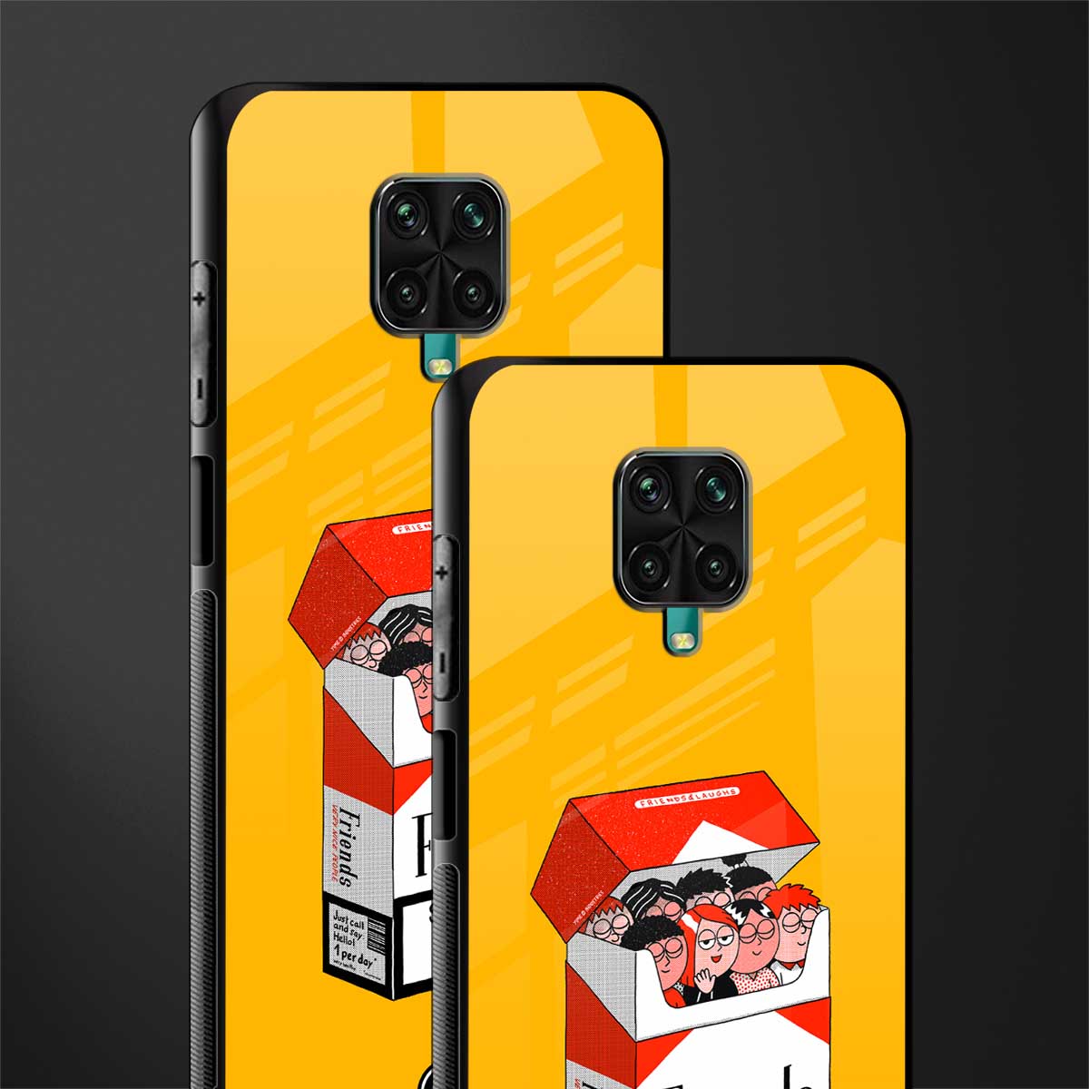 socializing can cause happiness glass case for redmi note 9 pro max image-2