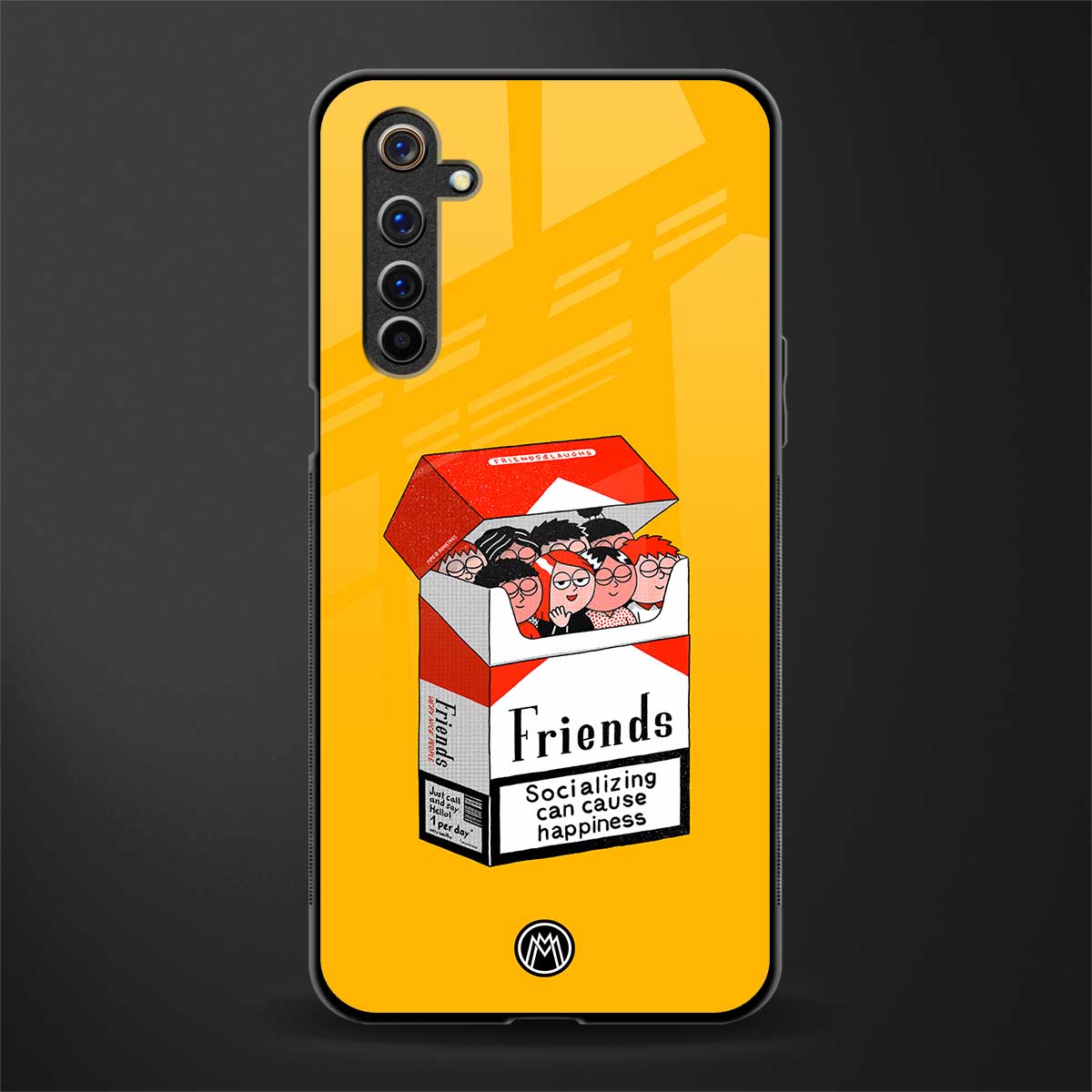 socializing can cause happiness glass case for realme 6i image