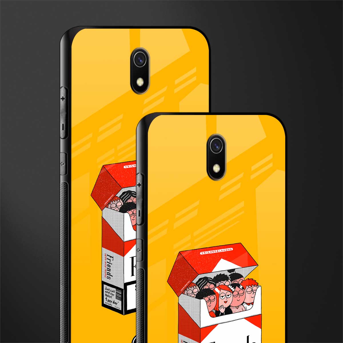 socializing can cause happiness glass case for redmi 8a image-2