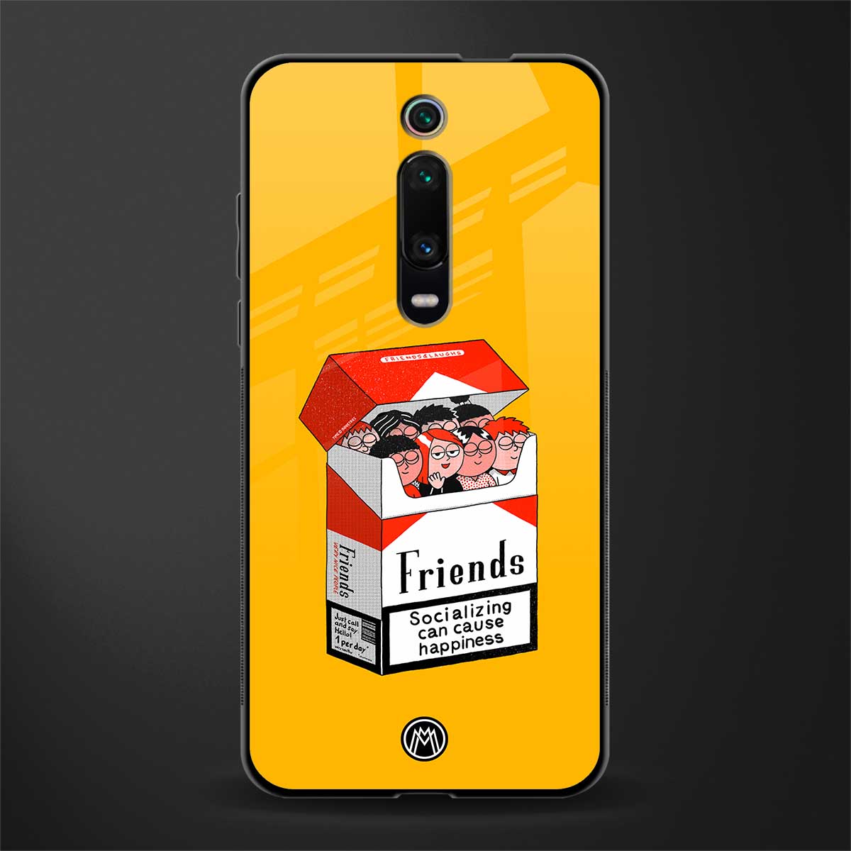 socializing can cause happiness glass case for redmi k20 image