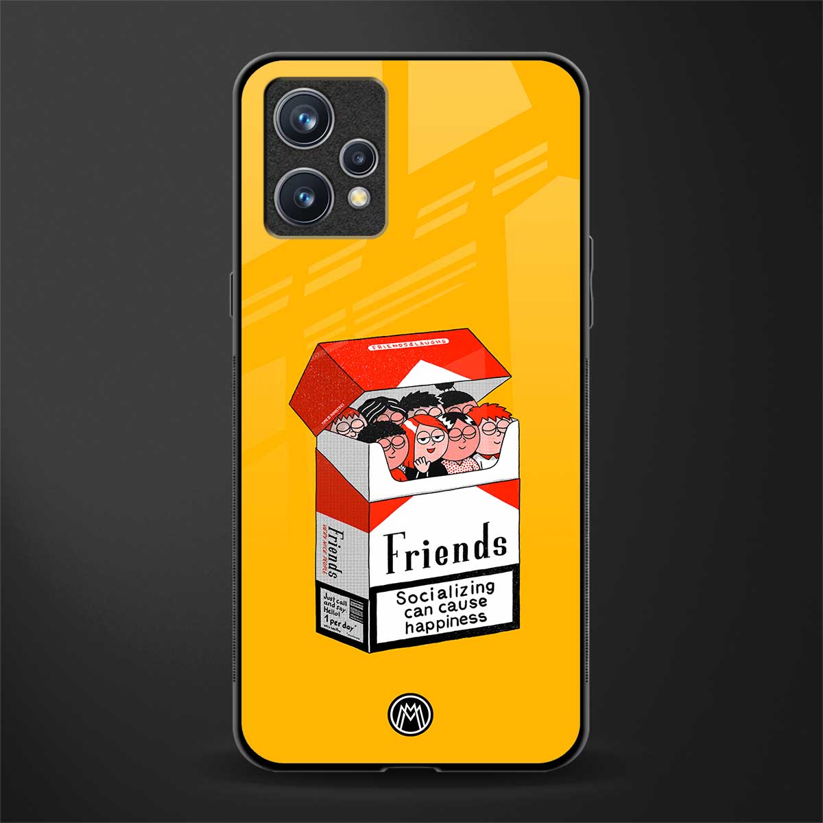 socializing can cause happiness glass case for realme 9 4g image