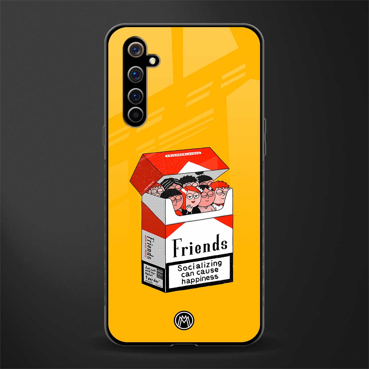 socializing can cause happiness glass case for realme x50 pro image