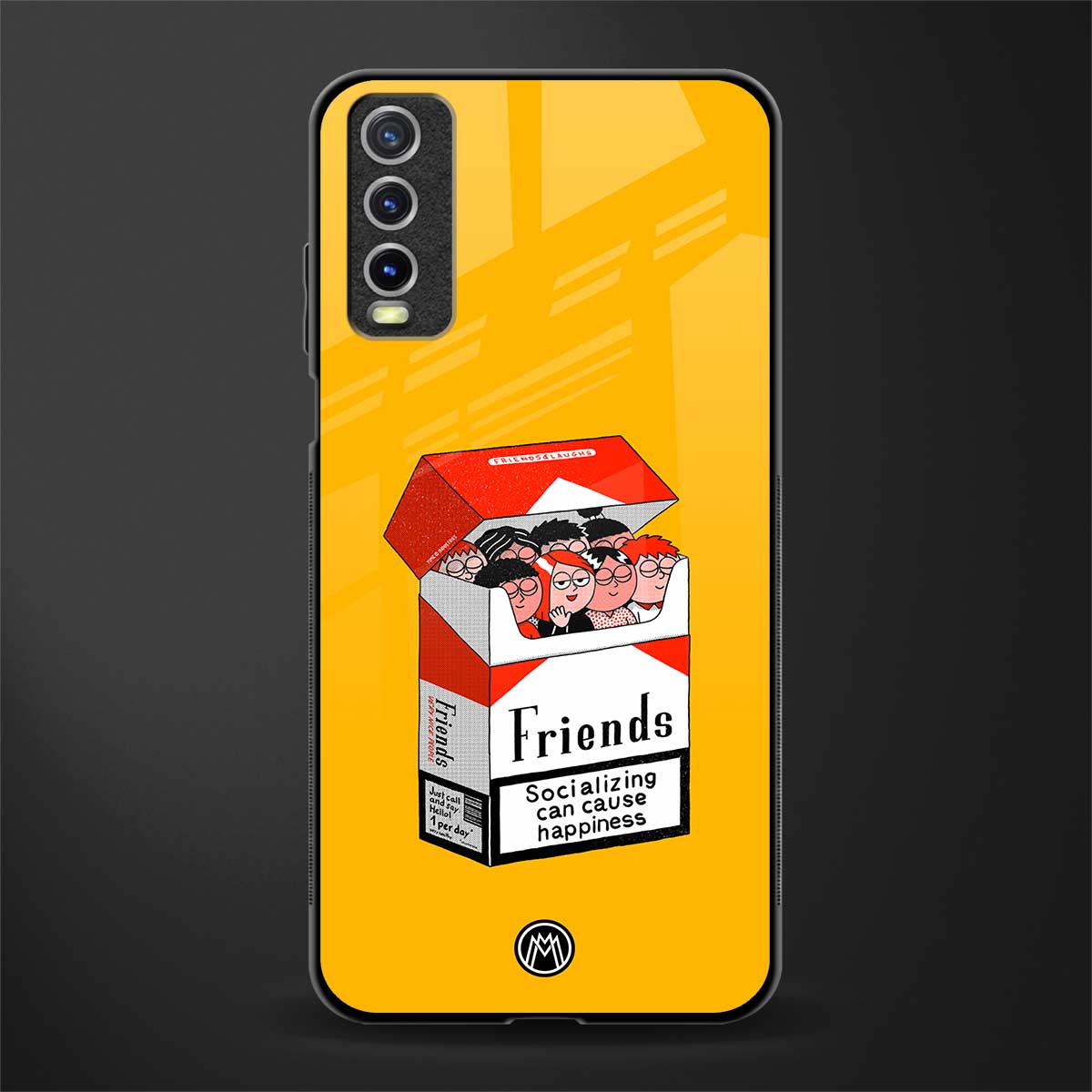 socializing can cause happiness glass case for vivo y12s image