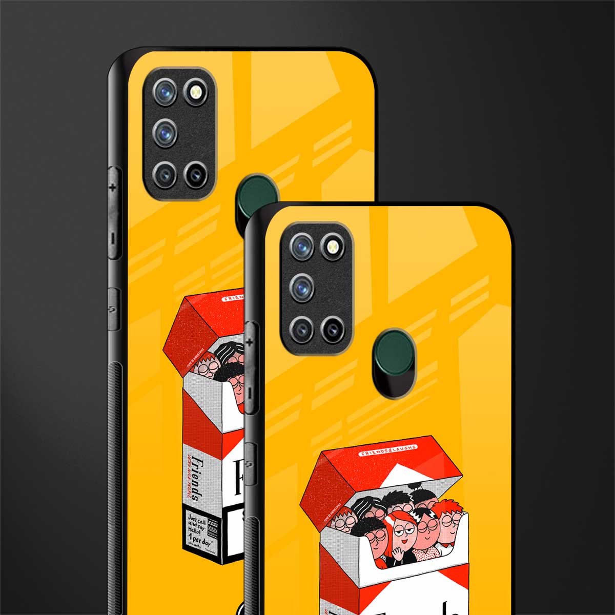 socializing can cause happiness glass case for realme 7i image-2