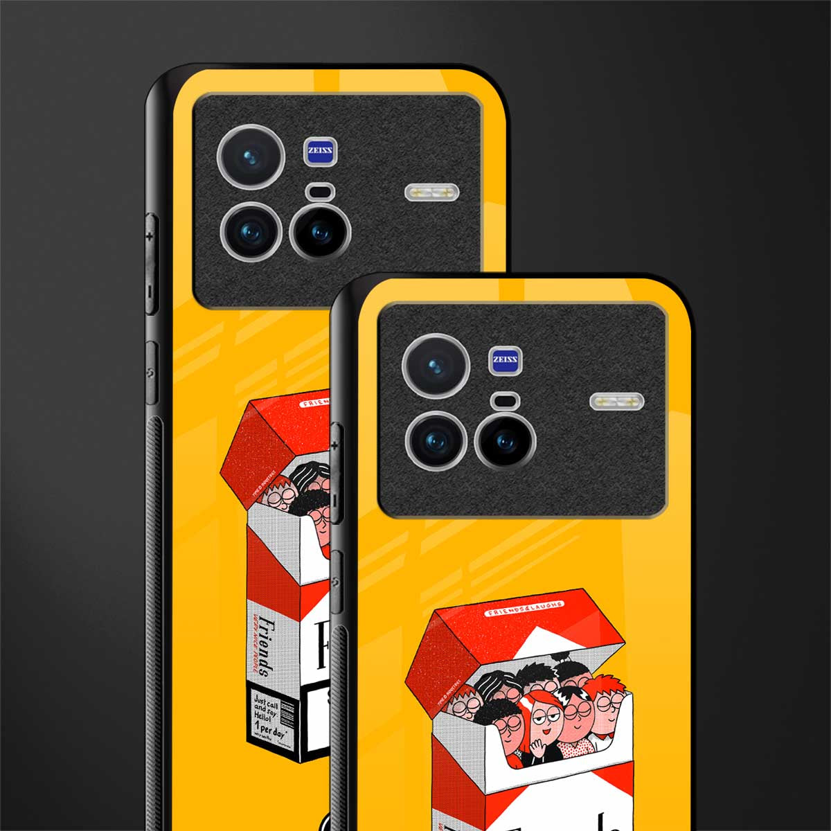 socializing can cause happiness glass case for vivo x80 image-2
