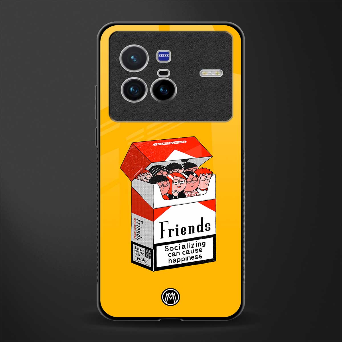 socializing can cause happiness glass case for vivo x80 image