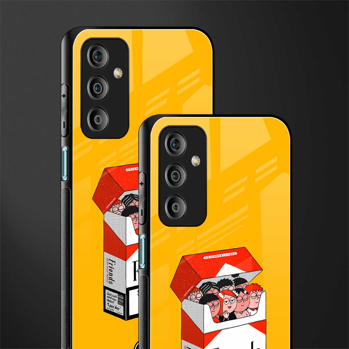 socializing can cause happiness back phone cover | glass case for samsung galaxy f23 5g